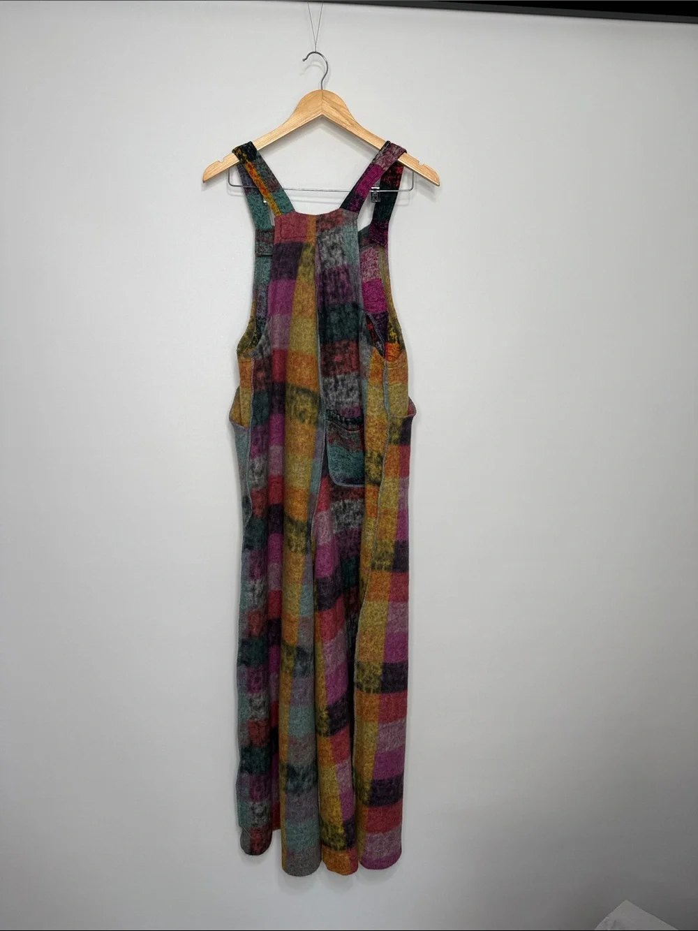 NWT BiBi Plaid Checker Knit Overalls Size Medium